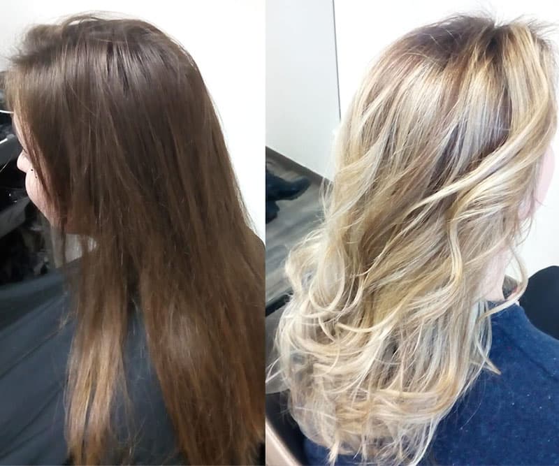 Proměna — z hněda do blond balayage